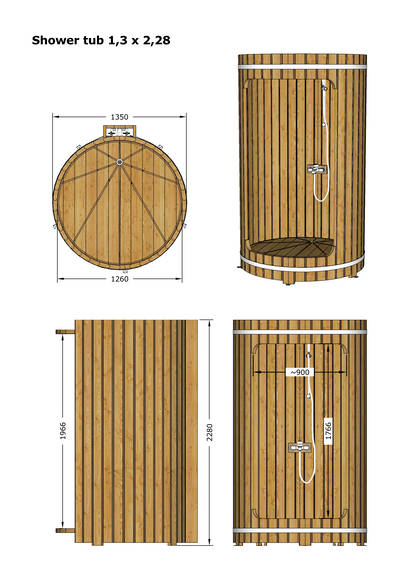 Saunamo Douche Tub