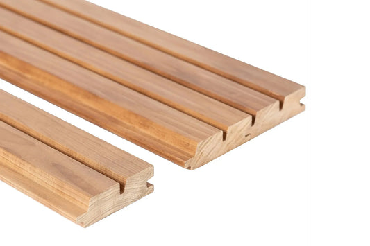 ROMBTO 27x90mm Panel de revestimiento interior de álamo termomodificado (Thermo Aspen)