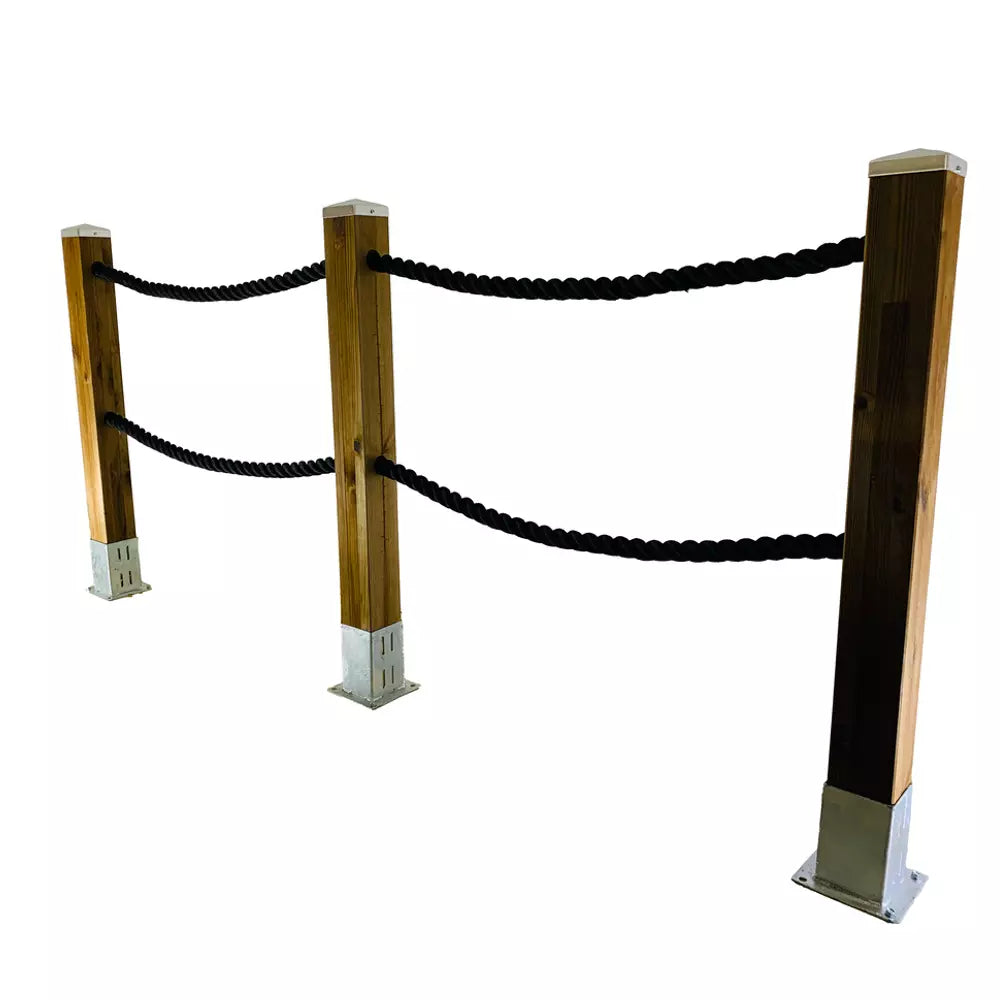 Rope handrails for patio decks